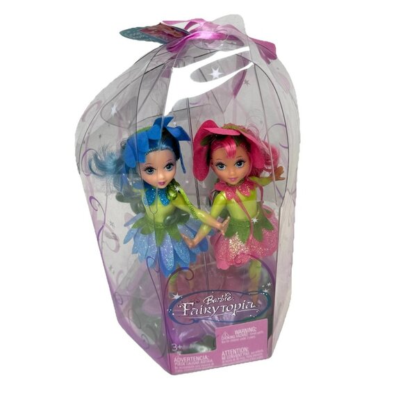 Vintage 2004 Mattel Barbie Fairytopia PETAL PIXIES Quilla & Questina Dolls 5" - Picture 1 of 8